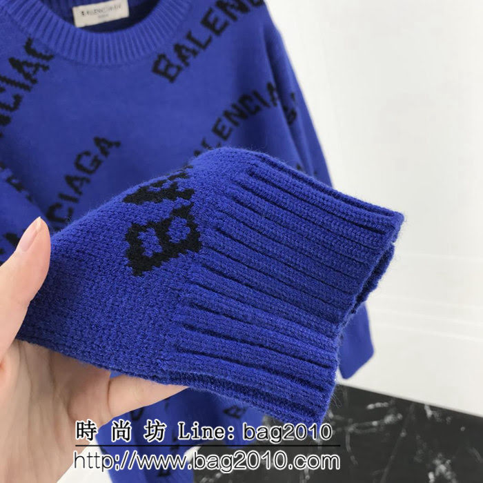 BALENCIAGA巴黎世家  18ss提花logo針織毛衣 微厚實面料 舒適柔軟 版型完美 男女同款 ydi2638